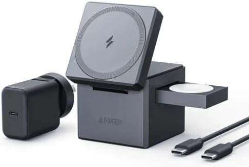 Anker MagSafe Wireless Charger Stand, 3-in-1 Cube, 15W Foldable Fast Charging for iPhone 16/15/14/13, Apple Watch, AirPods (Charger Included) Anker MagSafe Wireless Charger Stand, 3-in-1 Cube, 15W Foldable Fast Charging for iPhone 16/15/14/13, Apple Watch, AirPods (Charger Included)